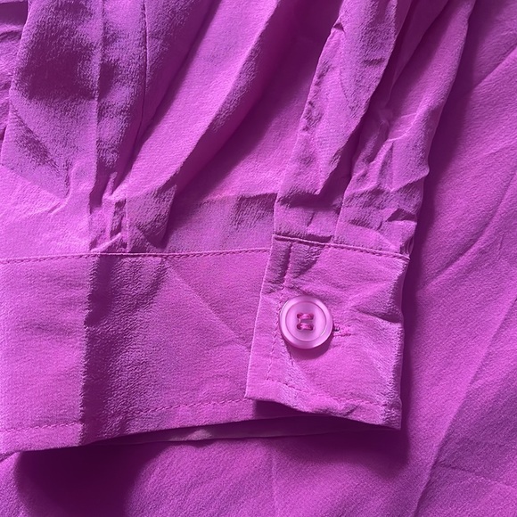 Vintage Oversized 100% Silk Button Down Shirt sz1X - Picture 5 of 9